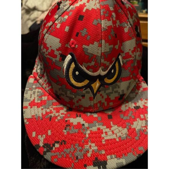 OC Sports MWS Series Men's Red Camo Fitted Orem Owlz Baseball Cap XL - Picture 14 of 15